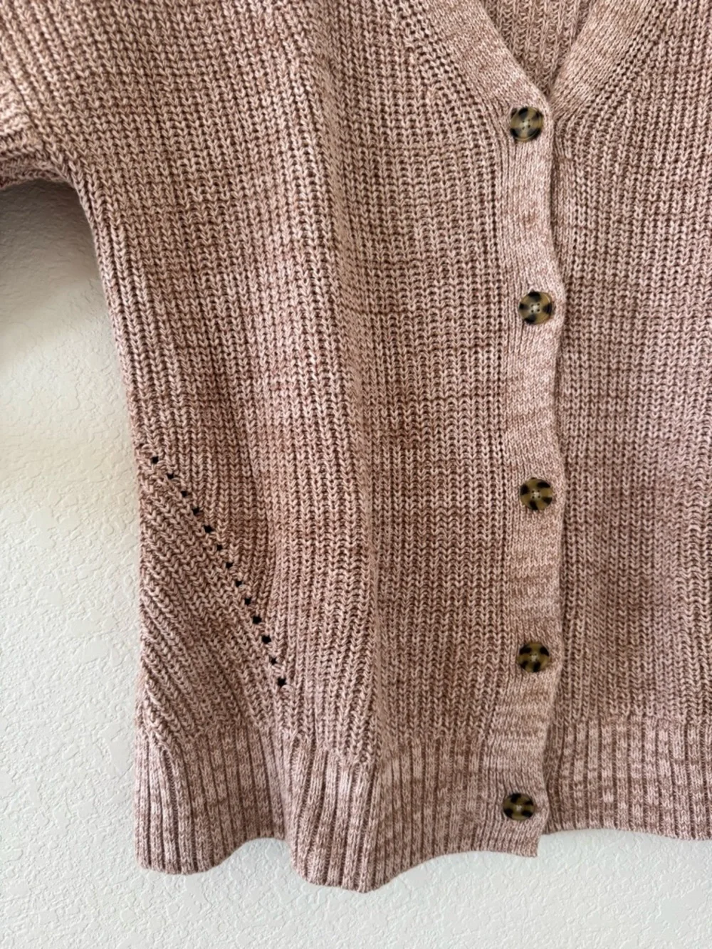 GAP Oversized Pink Chunky Knit Buttoned Cardigan - Picture 3 of 6